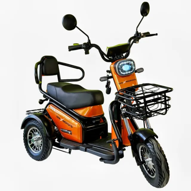 Електрическа триколка оранжева | 48V | 1500W - Max Motors Електрическа триколка оранжева | 48V | 1500W - Max Motors