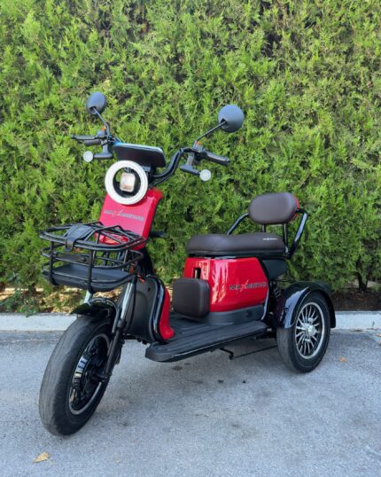 Електрическа триколка двуместна | Pudding 2000W-60V, Red